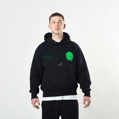 Deface Topo Reflective Hoodie (Black/Neutron Green)